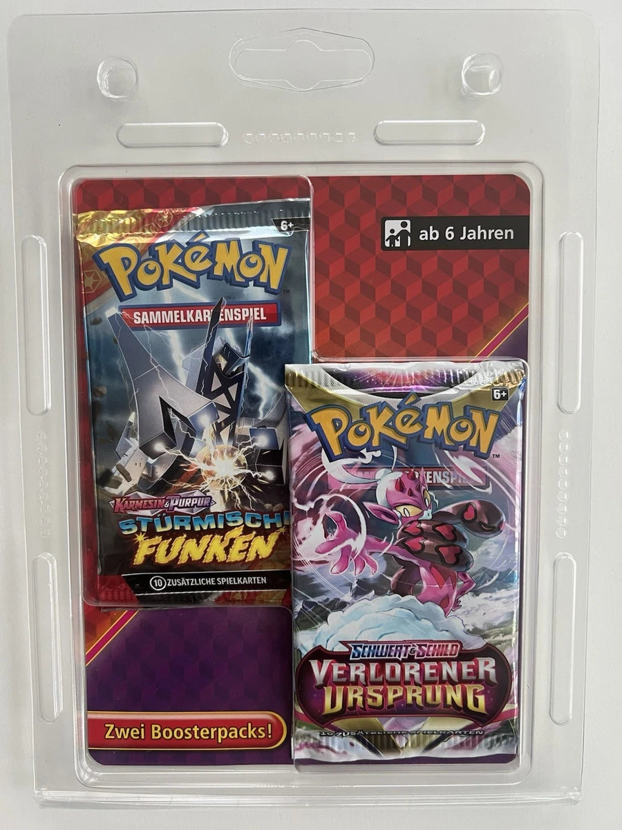 Pokemon 2er Blister Deutsch Stürmische Funken & Verlorener Ursprung